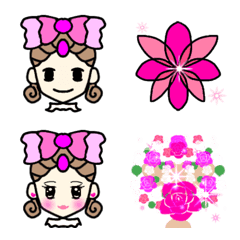 [LINE絵文字] デカリボン女子 桜色の画像