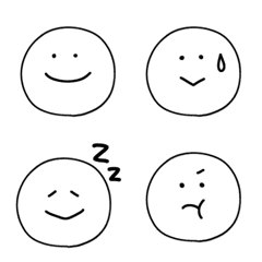 [LINE絵文字] モノクロ◎ニコニコマークの画像
