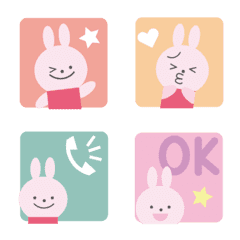 おりがみウサギさんのふんわりした絵文字の絵文字メイン画像