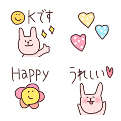 [LINE絵文字] 落書きうさぎのcuteな絵文字♡の画像