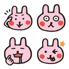 [LINE絵文字] 優しい色合い♪PINKなうさぎの絵文字1の画像