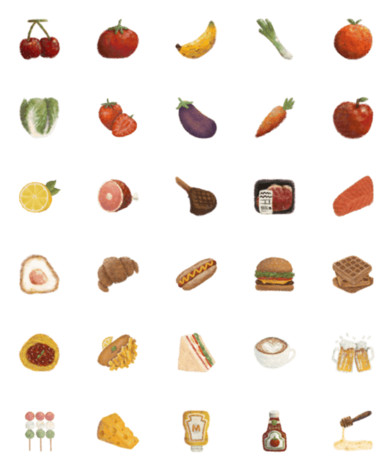 [LINE絵文字]real foodの画像一覧