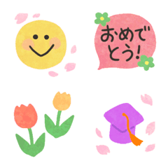 [LINE絵文字] 春❤️にこちゃん❤️お花の吹き出し❤️の画像