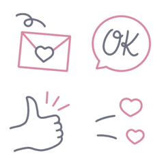 シンプル★大人シックな線画絵文字 12の絵文字メイン画像