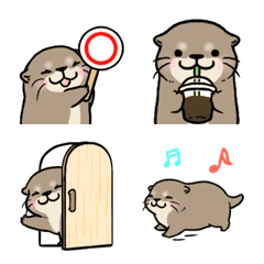 [LINE絵文字] 動く▷ 使いやすいカワウソさん絵文字 2の画像