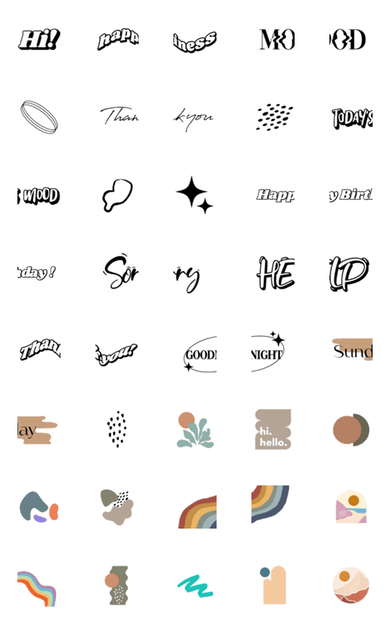 [LINE絵文字]シンプルな言葉、絵文字 / jionの画像一覧