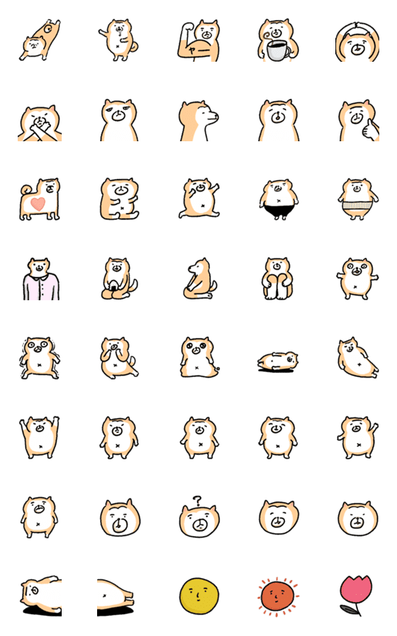 [LINE絵文字]shiba inu momotaro emojiの画像一覧