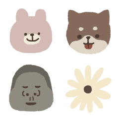 ◎くすみ色でシンプルなどうぶつたち◎の絵文字メイン画像