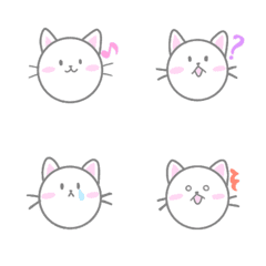 [LINE絵文字] きこり絵文字〜白ねこ〜の画像