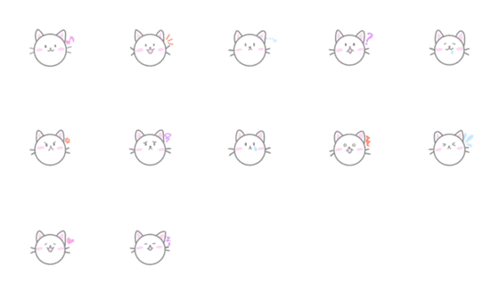 [LINE絵文字]きこり絵文字〜白ねこ〜の画像一覧