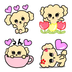 [LINE絵文字] 春❤ティーカッププードルの画像