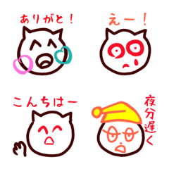 [LINE絵文字] ノッポさんのネコ絵文字の画像