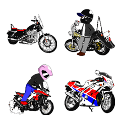 [LINE絵文字] バイク好き大集合絵文字の画像