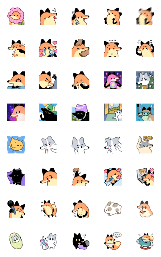 [LINE絵文字]fox friends 4の画像一覧