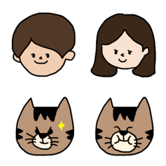 [LINE絵文字] コウとヨウゴ、時々ねこの画像