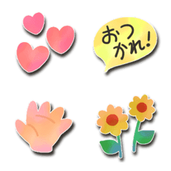 [LINE絵文字] 普段使いに❤️あいさつ❤️マーブルカラーの画像