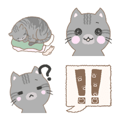 [LINE絵文字] 可愛いアメリカンショートヘア猫さん絵文字の画像