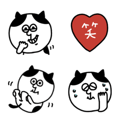 [LINE絵文字] ハチワレねこねこ♡絵文字の画像