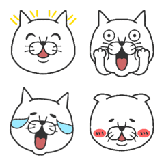 [LINE絵文字] 手描き風の白ねこさんの画像