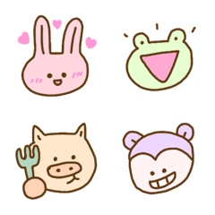 [LINE絵文字] 多様な動物たちの顔の画像