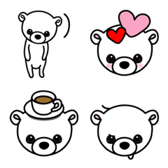 [LINE絵文字] しろクマ絵もじ！の画像