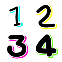 [LINE絵文字] Number black neon emojiの画像