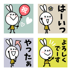 [LINE絵文字] mottoのvうさぎ絵文字♡挨拶の画像