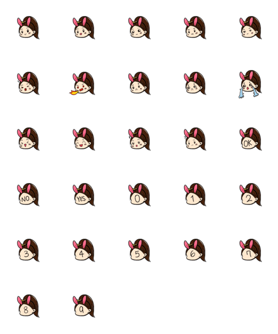 [LINE絵文字]TWsPig-Irene bunny Emojiの画像一覧
