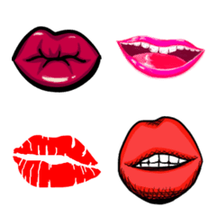 [LINE絵文字] 色々なバリエーションの唇絵文字の画像