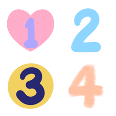 [LINE絵文字] Number with heartの画像