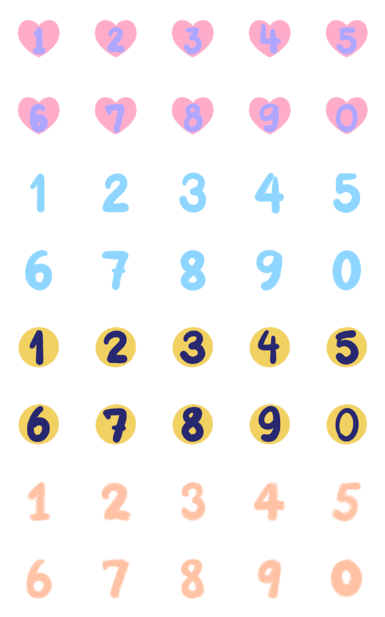 [LINE絵文字]Number with heartの画像一覧