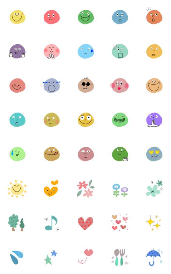 [LINE絵文字]カラフルなまるころの画像一覧