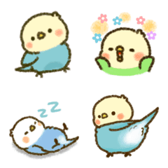 [LINE絵文字] 可愛さあふれるインコ絵文字の画像