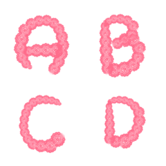 [LINE絵文字] Pink lace ABCD revised editionの画像