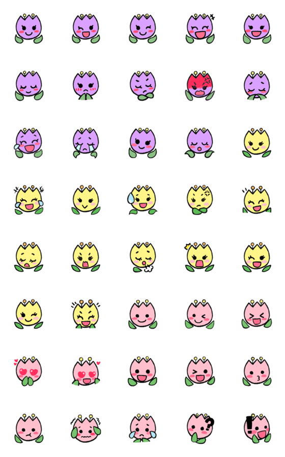 [LINE絵文字]Tulip Sisters Emojiの画像一覧