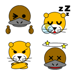 [LINE絵文字] Otter x Platypus (daily routine)の画像