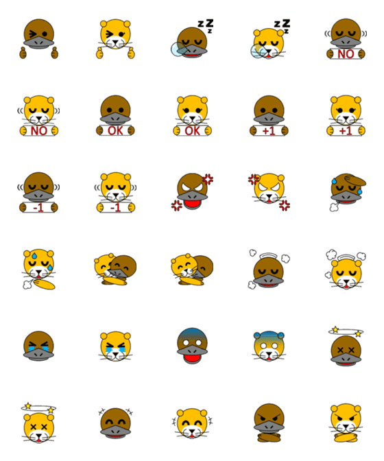 [LINE絵文字]Otter x Platypus (daily routine)の画像一覧