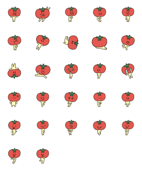 [LINE絵文字]tomatoes also have emotionの画像一覧