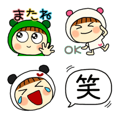 動く☆カラフルなクマちゃんとカエルちゃんの絵文字メイン画像