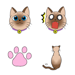 [LINE絵文字] シャム猫のねこ絵文字の画像