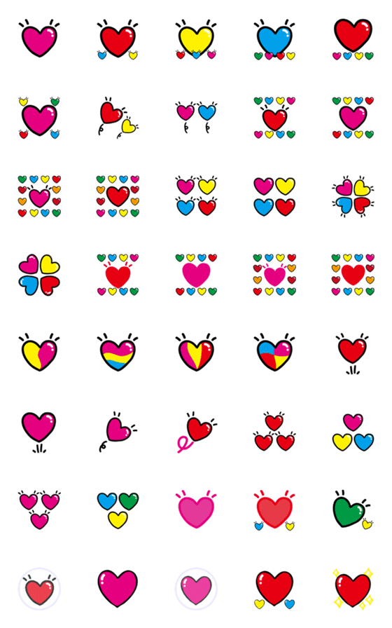 [LINE絵文字]動く！！ハートいろいろ絵文字3の画像一覧