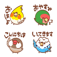 [LINE絵文字] ころんとインコ達のあいさつ絵文字の画像