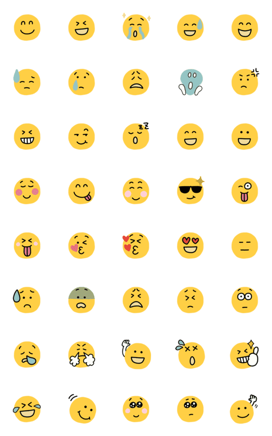 [LINE絵文字]▶定番シリーズの顔文字の画像一覧