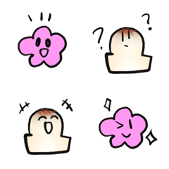 [LINE絵文字] オハナちゃんと餅の絵文字の画像