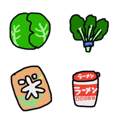 [LINE絵文字] もんもろ絵文字 食べ物・おつかい編の画像