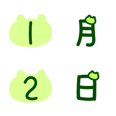 [LINE絵文字] 数字と日付のかわいいカエルのカレンダーの画像