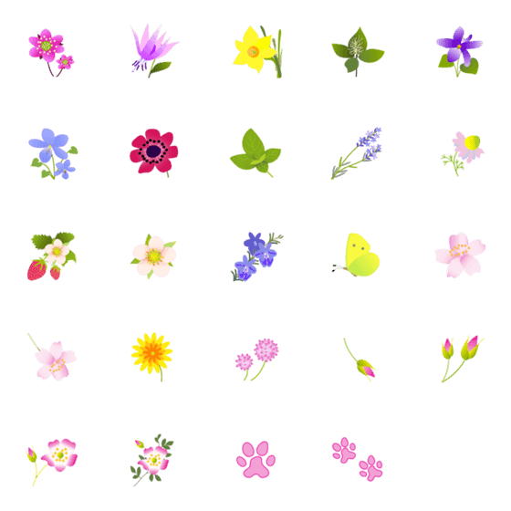 [LINE絵文字]春の花たちの画像一覧