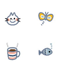 文末にちまっとさん＊春のくすみカラーの絵文字メイン画像
