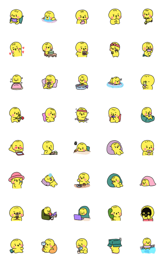 [LINE絵文字]Chicken's busy dayの画像一覧