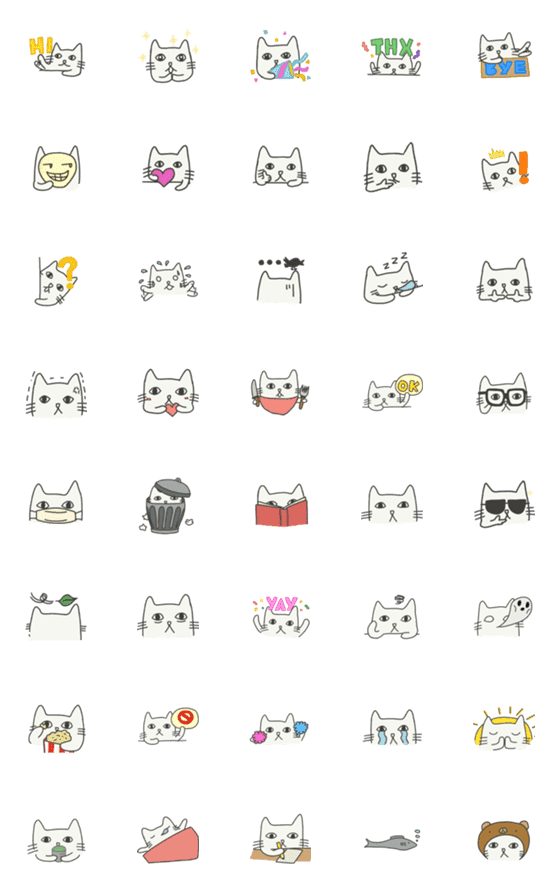 [LINE絵文字]The Cranky Cat Emojiの画像一覧